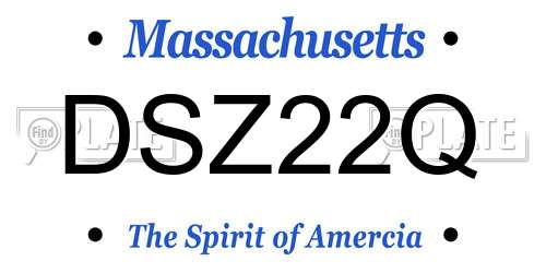 DSZ22Q Massachusetts License Plate