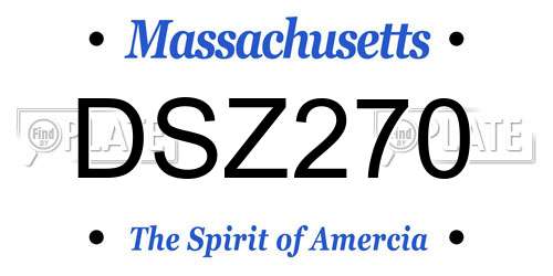 DSZ270 Massachusetts License Plate