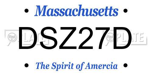 DSZ27D Massachusetts License Plate