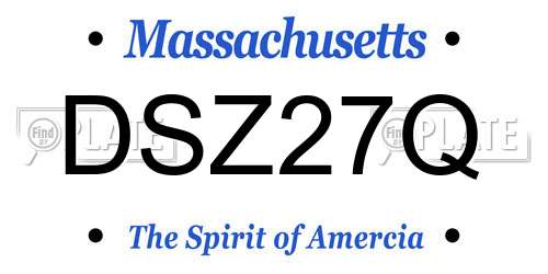 DSZ27Q Massachusetts License Plate