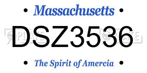 DSZ3536 Massachusetts License Plate