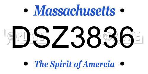 DSZ3836 Massachusetts License Plate