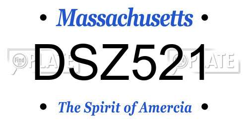 DSZ521 Massachusetts License Plate