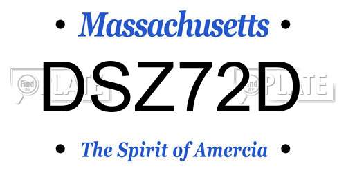 DSZ72D Massachusetts License Plate