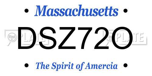DSZ72O Massachusetts License Plate