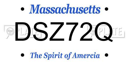 DSZ72Q Massachusetts License Plate