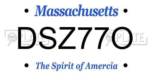 DSZ77O Massachusetts License Plate