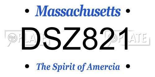 DSZ821 Massachusetts License Plate