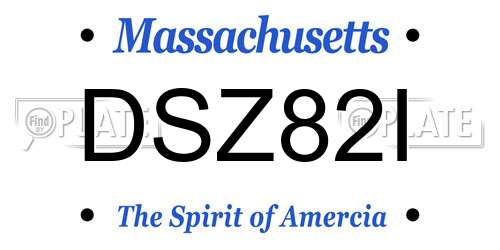 DSZ82I Massachusetts License Plate