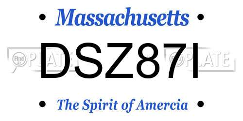 DSZ87I Massachusetts License Plate