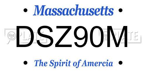 DSZ90M Massachusetts License Plate