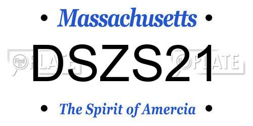 DSZS21 Massachusetts License Plate