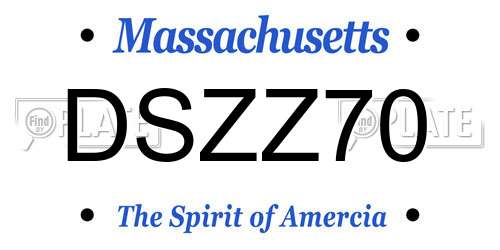 DSZZ70 Massachusetts License Plate