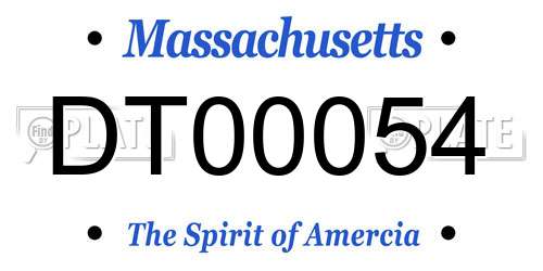 DT00054 Massachusetts License Plate