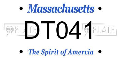 DT041 Massachusetts License Plate