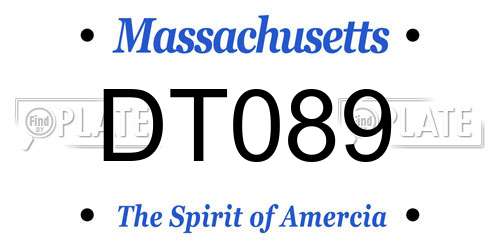 DT089 Massachusetts License Plate