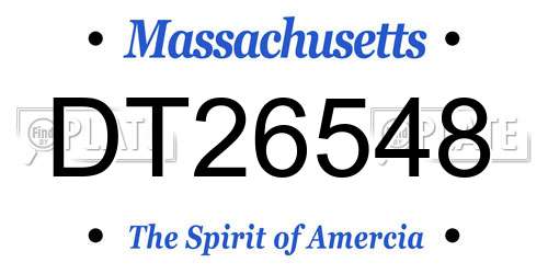 DT26548 Massachusetts License Plate
