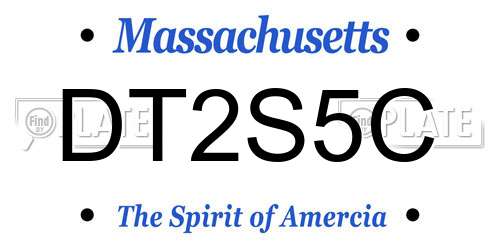 DT2S5C Massachusetts License Plate