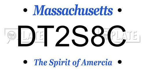 DT2S8C Massachusetts License Plate
