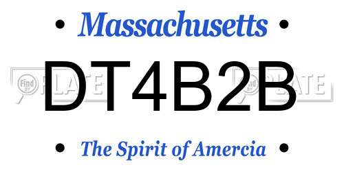 DT4B2B Massachusetts License Plate