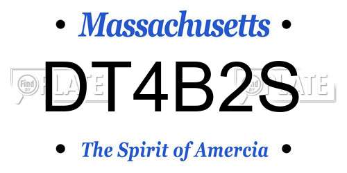 DT4B2S Massachusetts License Plate