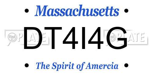 DT4I4G Massachusetts License Plate