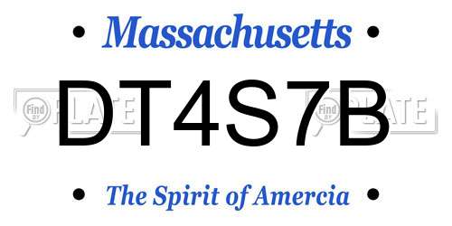 DT4S7B Massachusetts License Plate