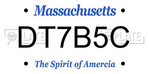 DT7B5C Massachusetts License Plate