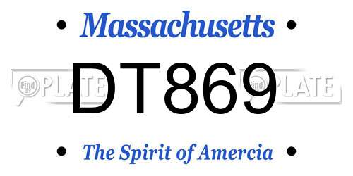 DT869 Massachusetts License Plate