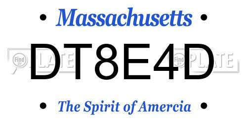 DT8E4D Massachusetts License Plate