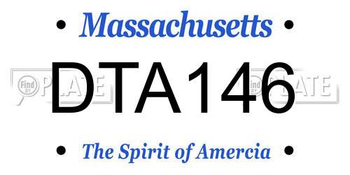 DTA146 Massachusetts License Plate