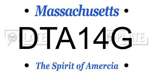DTA14G Massachusetts License Plate