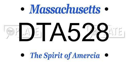 DTA528 Massachusetts License Plate
