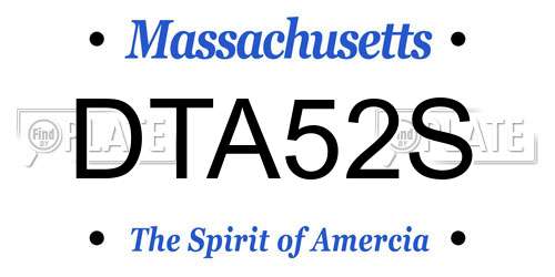 DTA52S Massachusetts License Plate