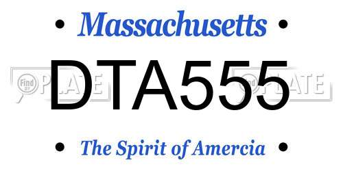 DTA555 Massachusetts License Plate