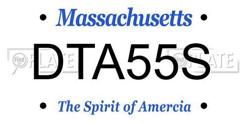 DTA55S Massachusetts License Plate