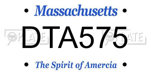 DTA575 Massachusetts License Plate
