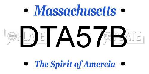 DTA57B Massachusetts License Plate