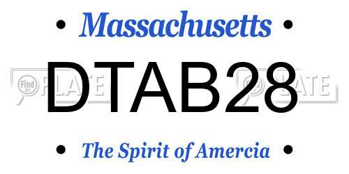 DTAB28 Massachusetts License Plate