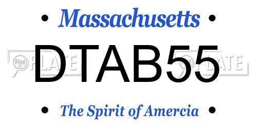 DTAB55 Massachusetts License Plate