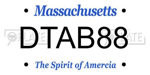 DTAB88 Massachusetts License Plate