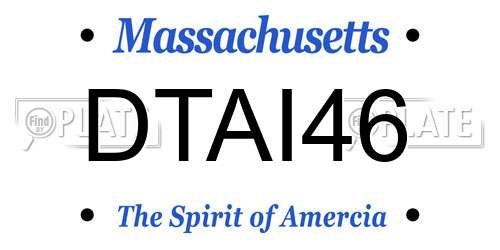 DTAI46 Massachusetts License Plate