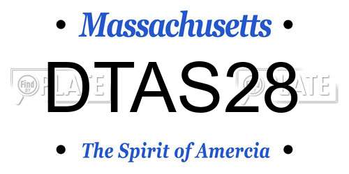 DTAS28 Massachusetts License Plate