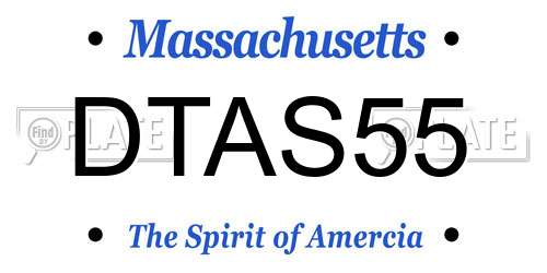 DTAS55 Massachusetts License Plate