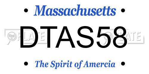 DTAS58 Massachusetts License Plate