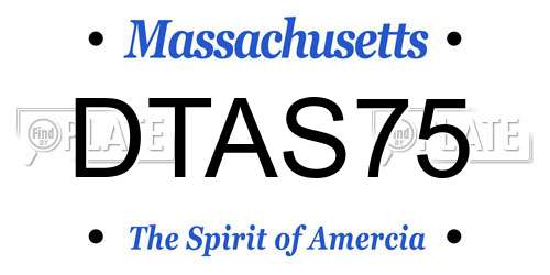 DTAS75 Massachusetts License Plate