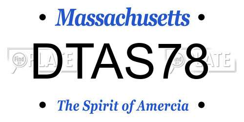 DTAS78 Massachusetts License Plate