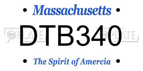 DTB340 Massachusetts License Plate