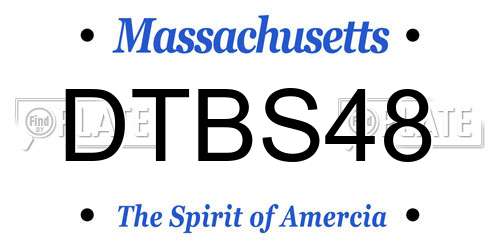 DTBS48 Massachusetts License Plate