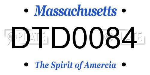DTD0084 Massachusetts License Plate